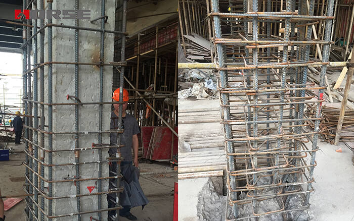 column jacketing, anchoring steel rebar column jacketing, anchoring steel rebar