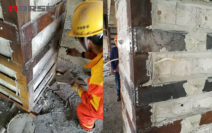 Construction of column bonded angle steel Construction of column bonded angle steel