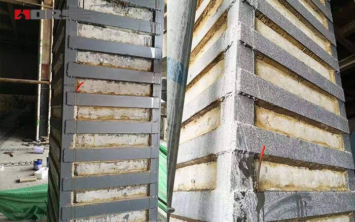 Construction of column bonded angle steel Construction of column bonded angle steel