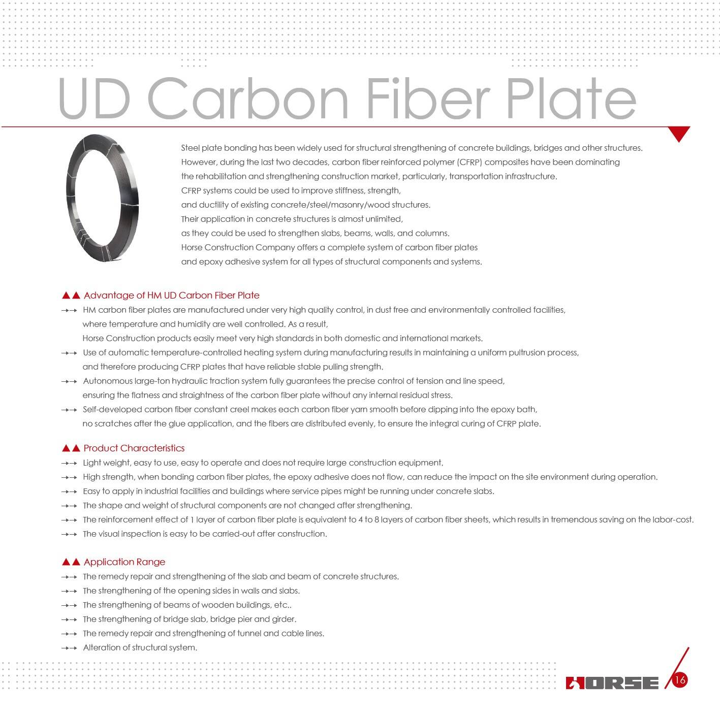 Horse unidirectional carbon fiber laminate Horse unidirectional carbon fiber laminate