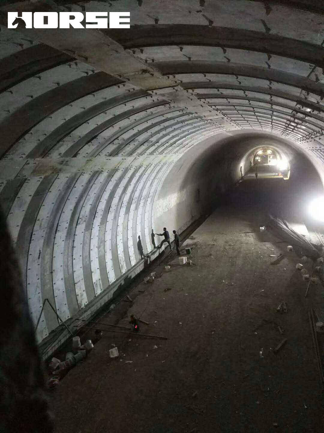 Bonded steel plate to reinforced circular tunnel Bonded steel plate to reinforced circular tunnel