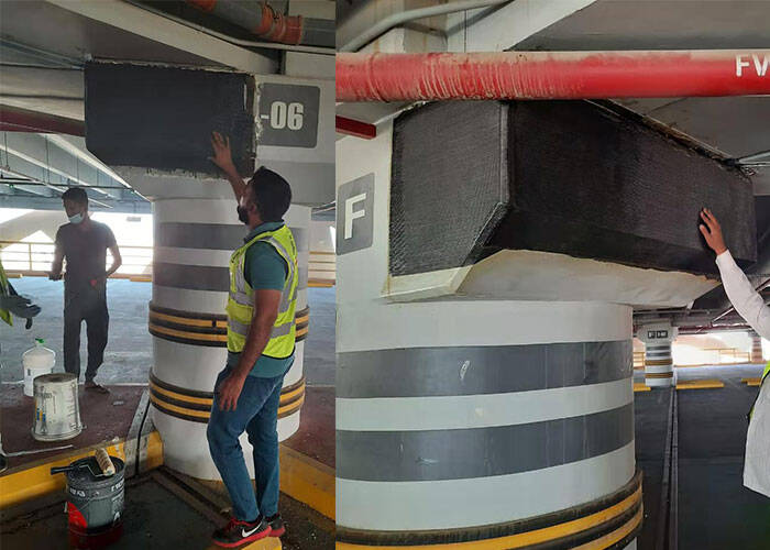 Concrete bridge repair by carbon fiber Concrete bridge repair by carbon fiber