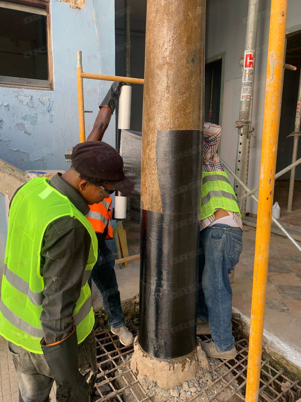 Carbon Fiber Sheet Reinforcement of a Resort Columns Carbon Fiber Sheet Reinforcement of a Resort Columns