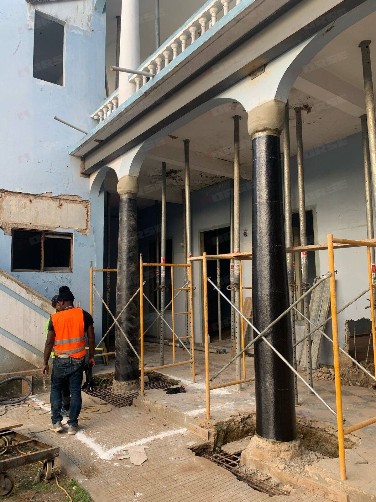 Carbon Fiber Sheet Reinforcement of a Resort Columns Carbon Fiber Sheet Reinforcement of a Resort Columns