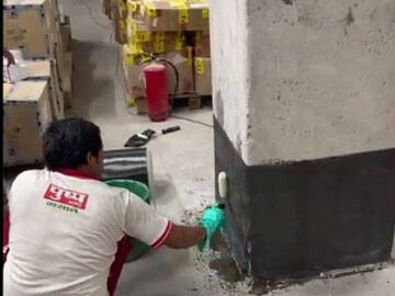 Repair of Cracks in Warehouse Concrete Columns with Carbon Fiber